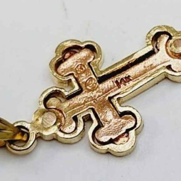 Zales 14k Yellow & Rose Gold Cross Necklace - Picture 4 of 7